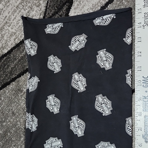 VINTAGE HARLEY DAVIDSON BLACK & SILVER BAR & SHIELD MULTIFUNCTIONAL NECK GAITER - Picture 4 of 10